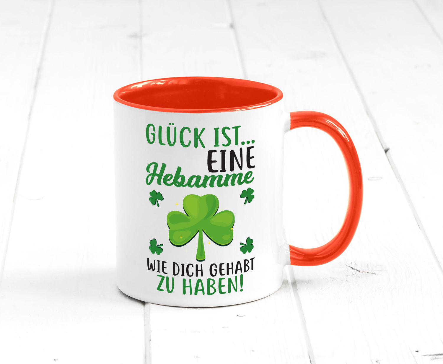 Hebamme Dankeschön | Dankes Tasse Kleeblätter Glück Humor Geschenkidee