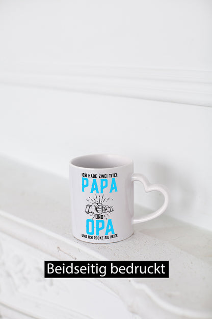 Papa und Opa | zwei Titel Rocke sie Beide Humor Familie Geschenkidee Tasse