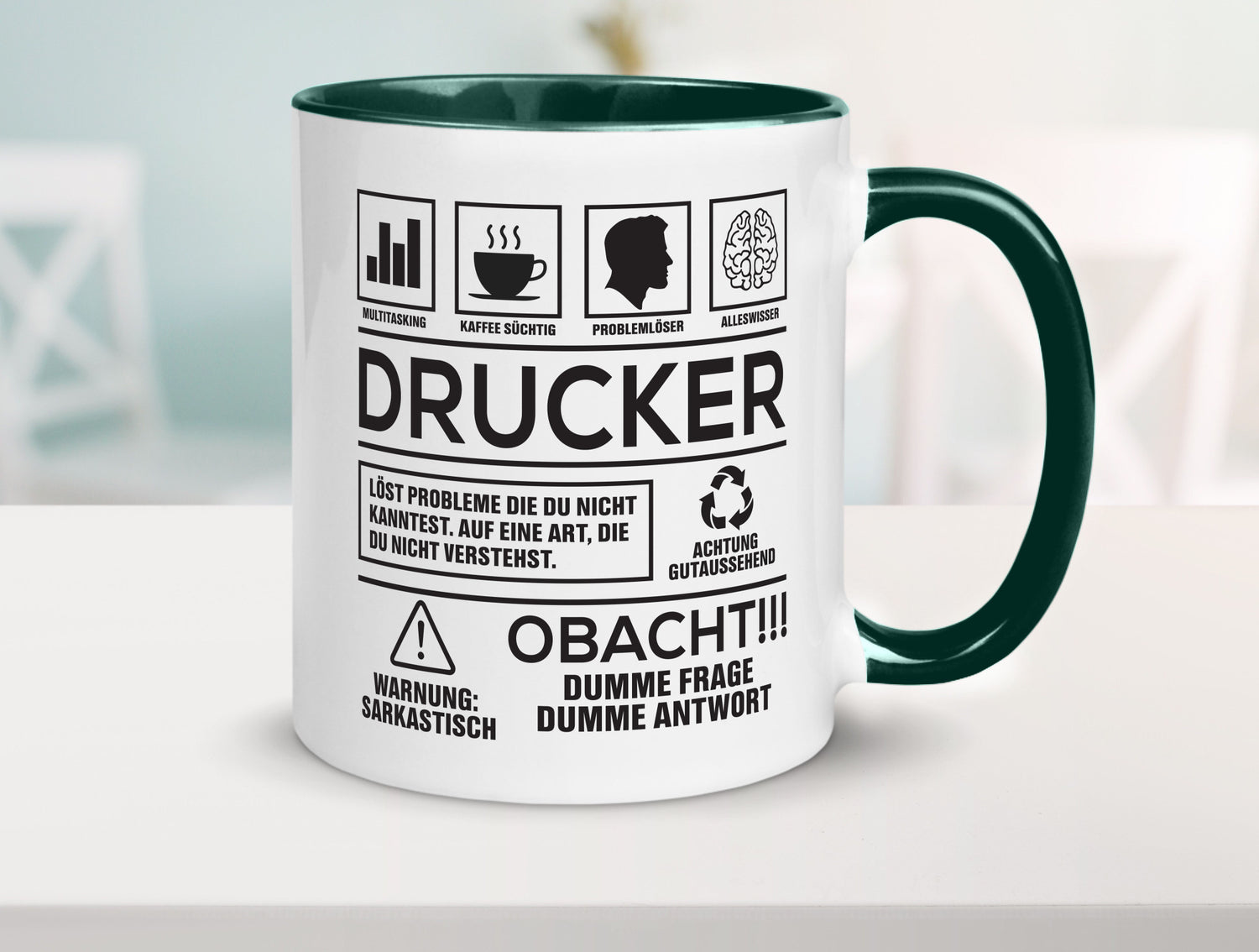 Achtung Probleme Drucker | Druckerei Print Medien Humor Geschenkidee Tasse