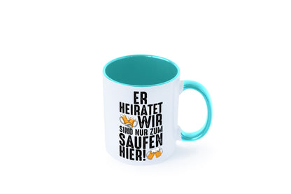 JGA | Er heiratet Junggesellenabschied Polterabend v2 lustiger Spruch Geschenk