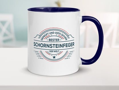 Geprüft und sicher: Schornsteinfeger | Kaminkehrer Geschenkidee Humor Tasse
