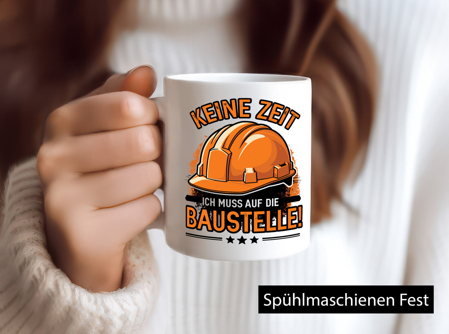 Keine Zeit ich muss auf die Baustelle | Bauherrin Bauherr Geschenkidee Humor