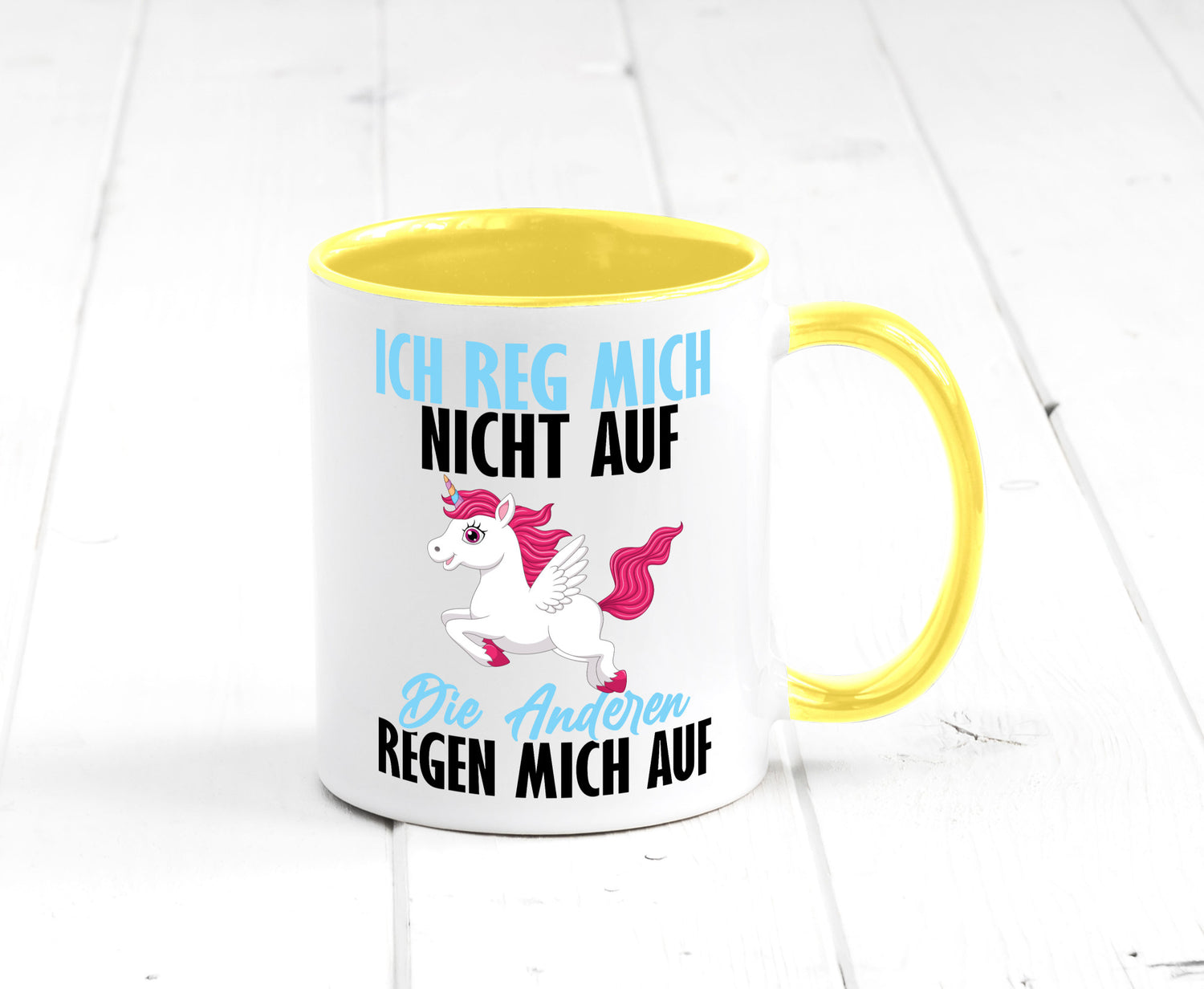 Ich reg mich nicht auf lustiger Spruch Geschenk Humor Geschenkidee Tasse