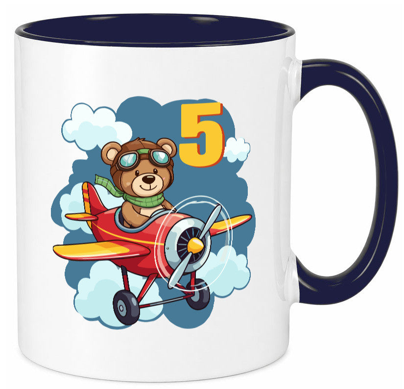 5. Geburtstag | 5 Jahre Kinder Pilot Flugzeug Geschenkidee Humor Tasse
