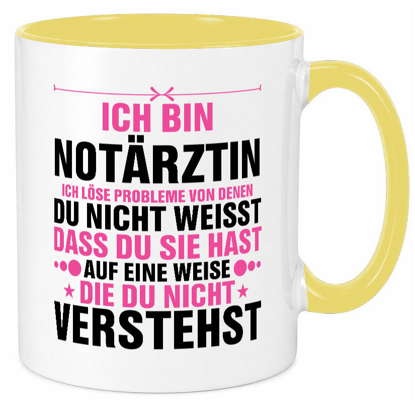 Löse Probleme: Notärztin | Ãrztin v2 lustiger Spruch Geschenk Humor Tasse