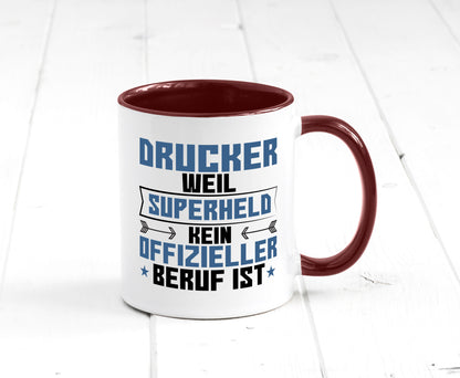 Superheld Drucker | Druckerei Print Medien Humor Geschenkidee Tasse