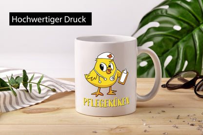 Pflegeküken | Küken Stethoskop Geschenk Humor Geschenkidee lustiger Spruch Tasse