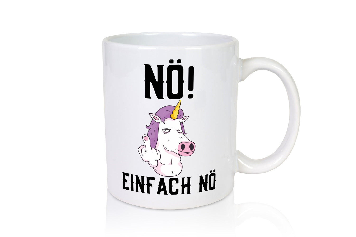 Einfach Nö | Keinen Bock Einhorn Mittelfinger Comic Geschenkidee Humor Tasse