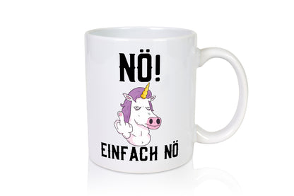 Einfach Nö | Keinen Bock Einhorn Mittelfinger Comic Geschenkidee Humor Tasse