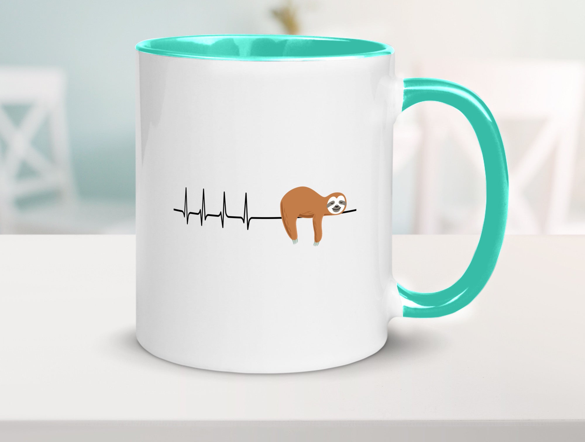 Herzschlag Faultier | Faulheit Morgenmuffel faul Humor Tierliebhaber