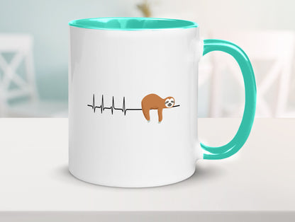 Herzschlag Faultier | Faulheit Morgenmuffel faul Humor Tierliebhaber