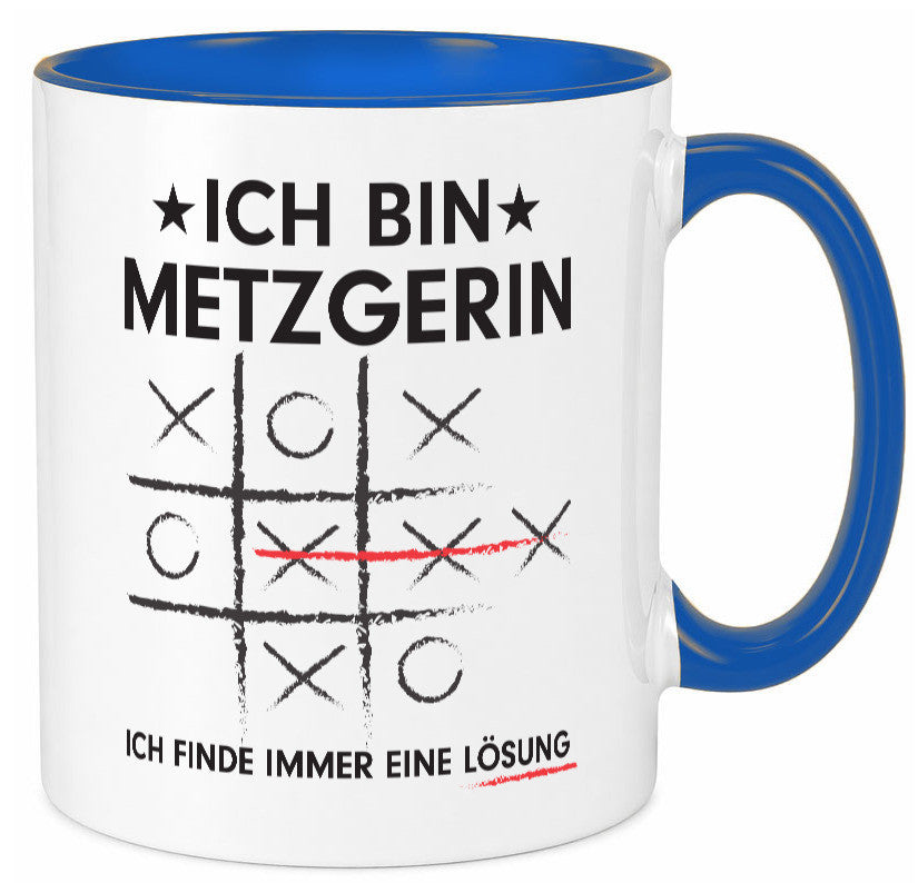 Löse Probleme: Metzgerin | Fleischerin Humor Geschenkidee Tasse