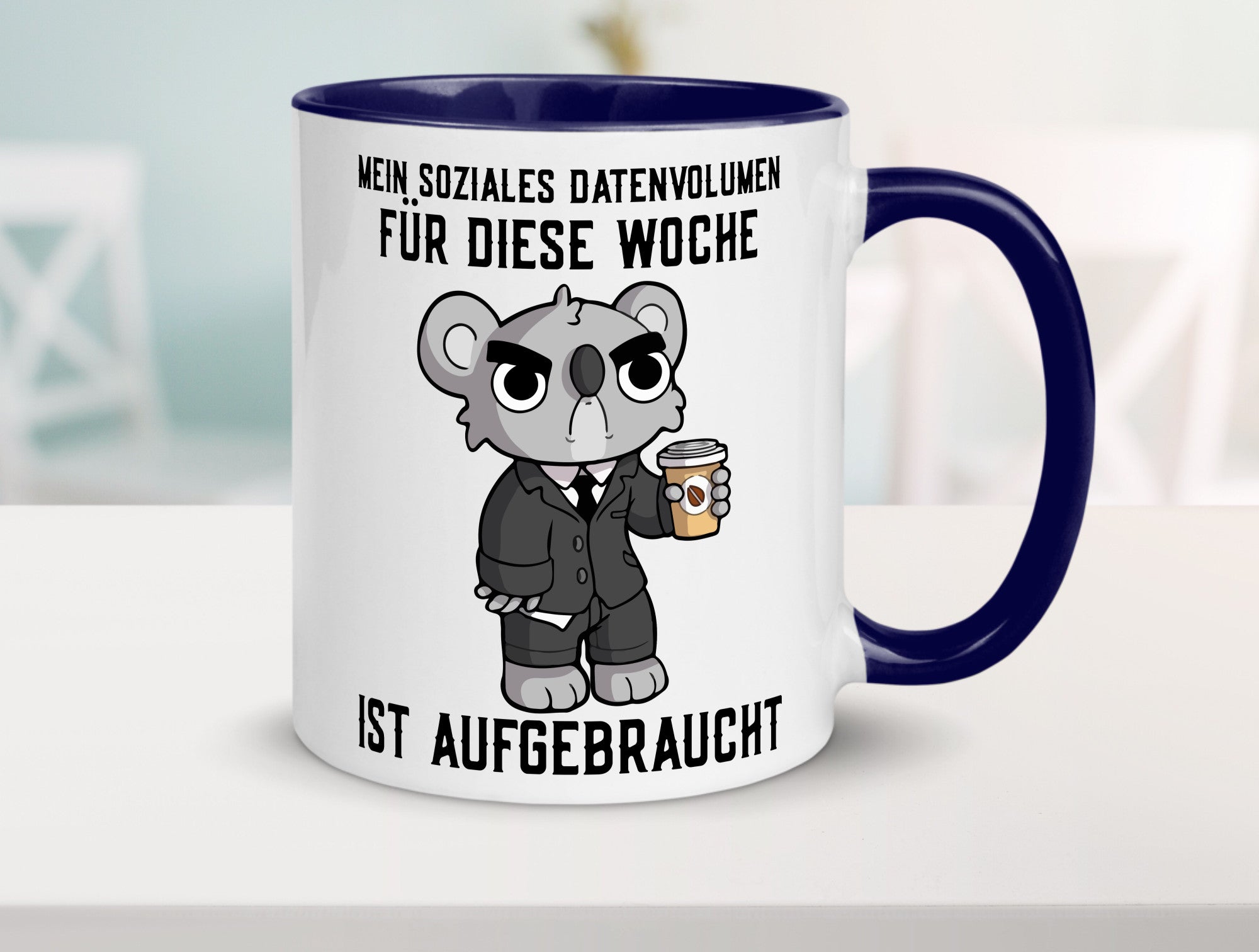 Soziales Datenvolumen | wütender Bär Einzelgänger Nerd Geschenkidee Humor Tasse