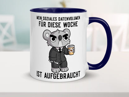 Soziales Datenvolumen | wütender Bär Einzelgänger Nerd Geschenkidee Humor Tasse