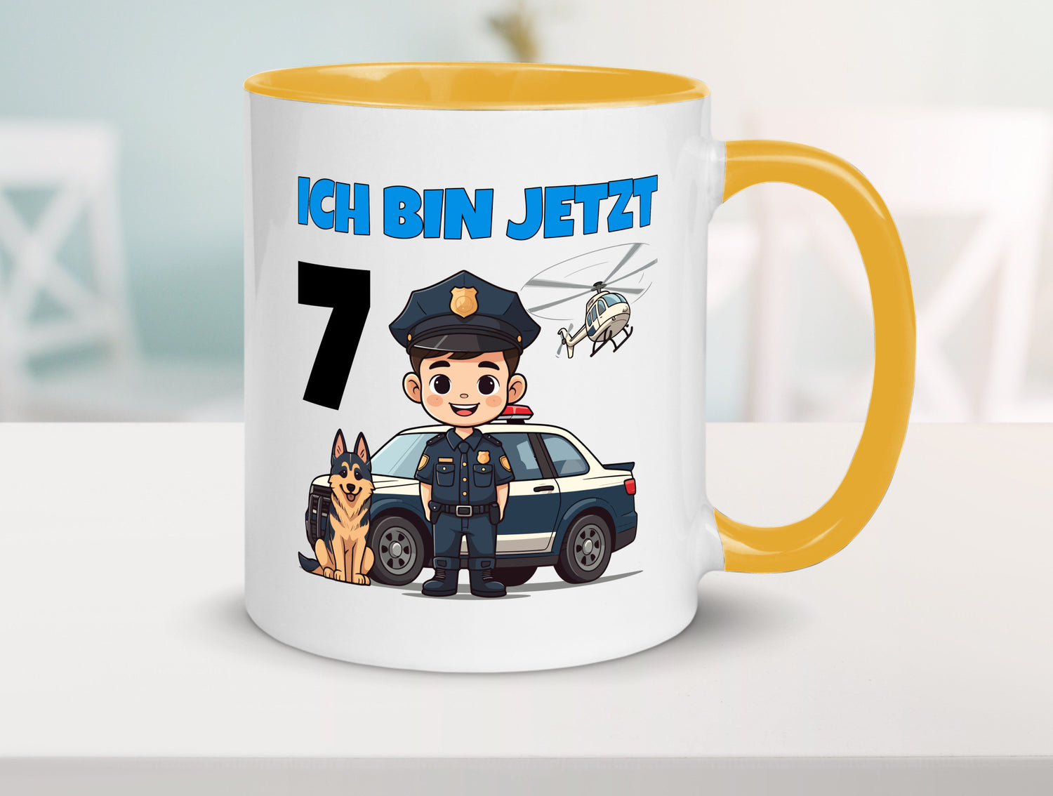 7. Geburtstag | 7 Jahre Polizei Kind Polizeiauto Humor Geschenkidee Tasse