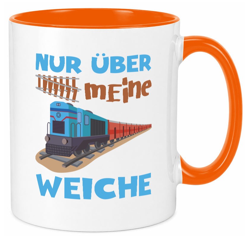Nur über mein Weiche | Eisenbahn Weichen lustiger Spruch Geschenk Humor Tasse