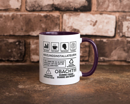 Achtung Probleme Heizungsinstallateurin | Heizung Humor Geschenkidee Tasse