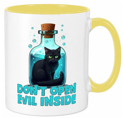 Dont open Evil inside | Böse Katze Schwarze Geschenkidee Tierliebhaber Humor Tasse