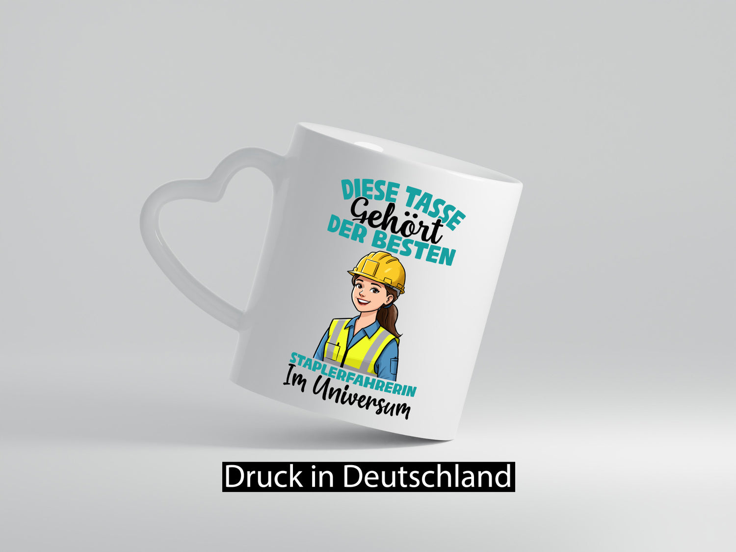 Im Universum: Staplerfahrerin | Gabelstapler Humor Geschenkidee Tasse