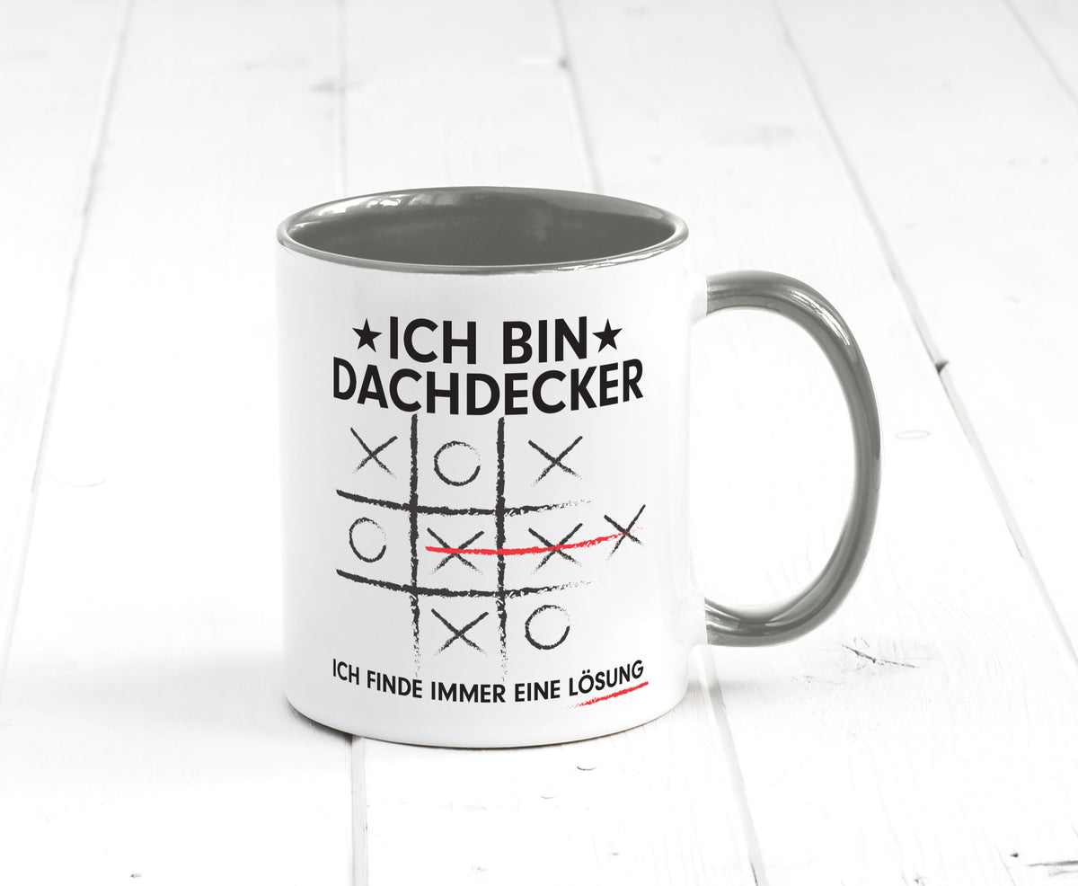 Lösung finden: Dachdecker | Dachbau Hausbau v2 Geschenkidee Humor Tasse