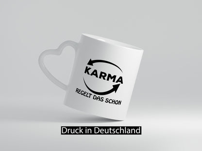 Karma regelt das lustig Humor Geschenkidee Geschenk Tasse