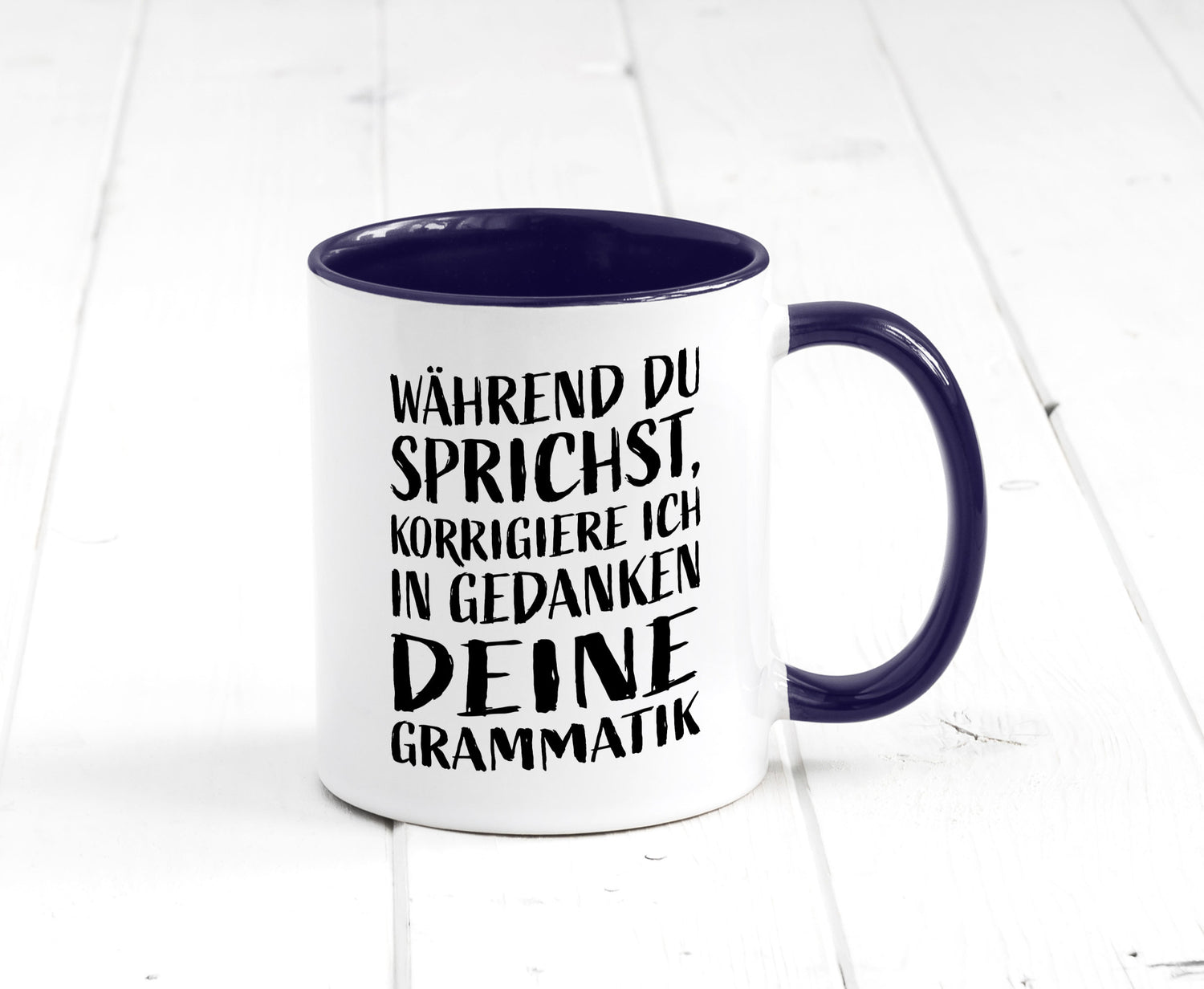 Während du sprichst, Grammatik korrigieren lustiger Spruch Geschenk Humor