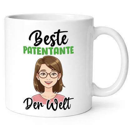 Beste Patentante | Tante lustiger Spruch Geschenk Humor Geschenkidee Tasse