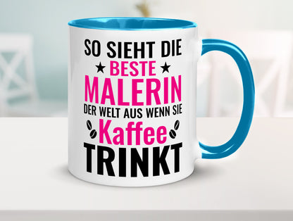 Kaffee trinkt: Malerin | Malerinnen lustiger Spruch Geschenk Humor Geschenkidee Tasse