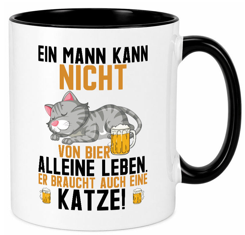 Von Bier leben | Mann braucht eine Katze Katzenliebhaber Geschenk Tierliebhaber