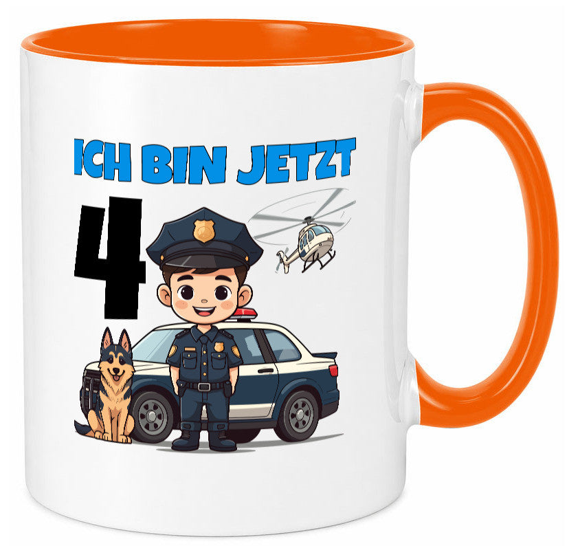 4. Geburtstag | 4 Jahre Polizei Kind Polizeiauto Humor Geschenkidee Tasse