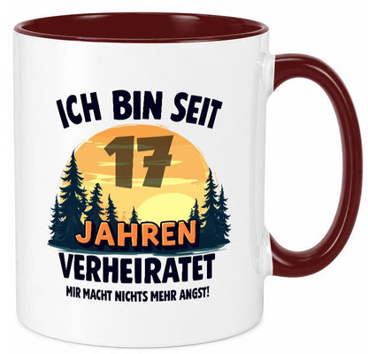 Ich bin Verheiratet | 17. Hochzeitstag Ehepaar v2 Geschenkidee Humor Tasse