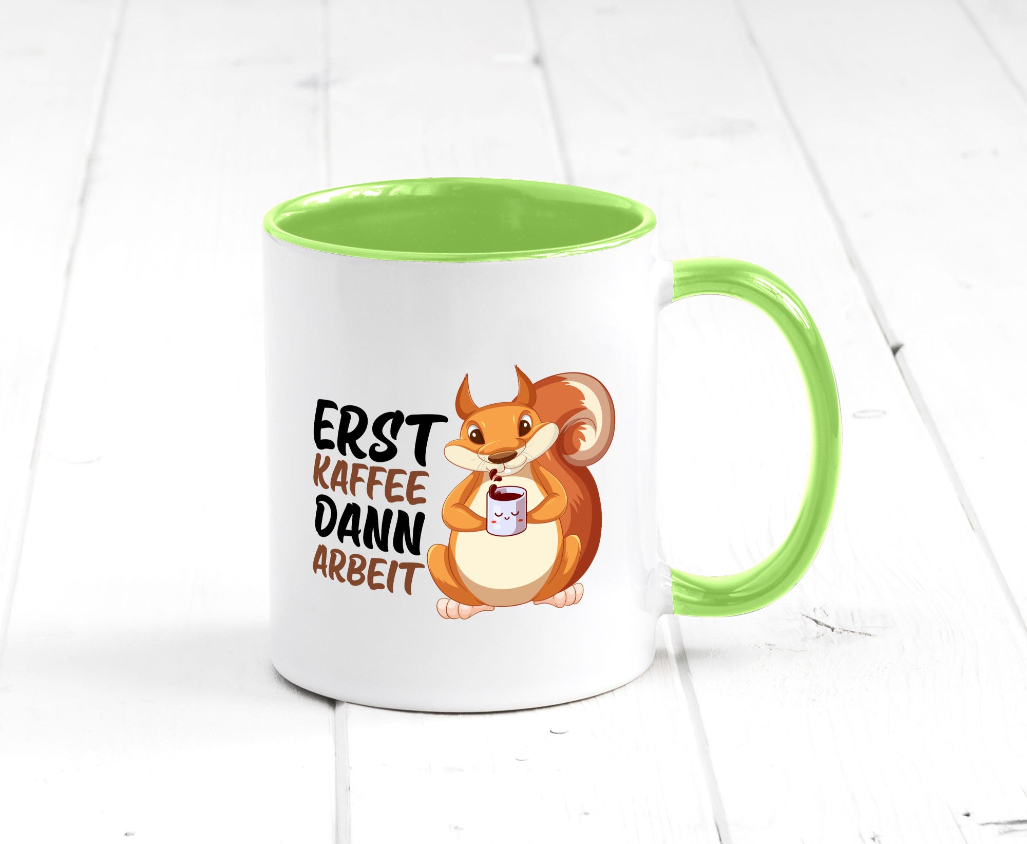 Erst Kaffee dann Arbeit | Büro Eichhörnchen Kaffeefreund Humor Kollegen