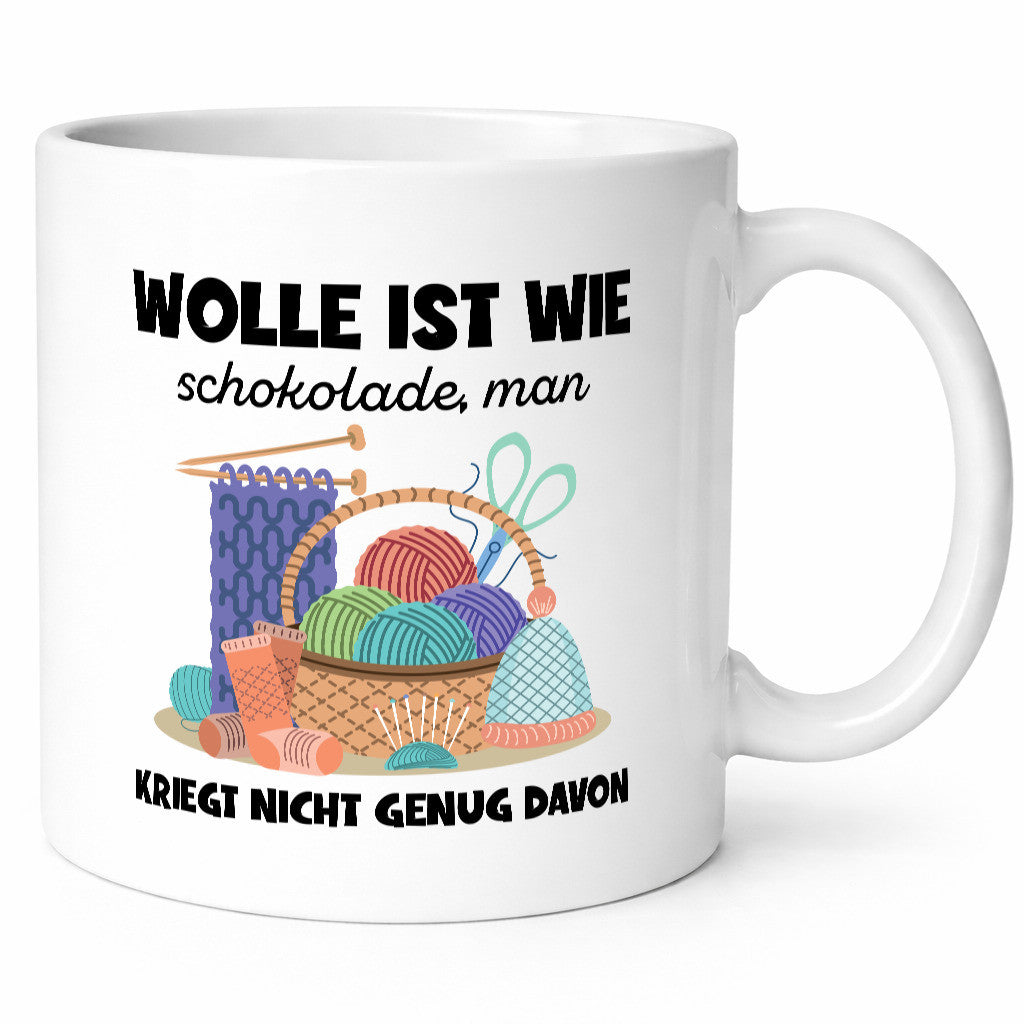 Wolle ist wie Schokolade | Häkeln Geschenkidee Humor Tasse