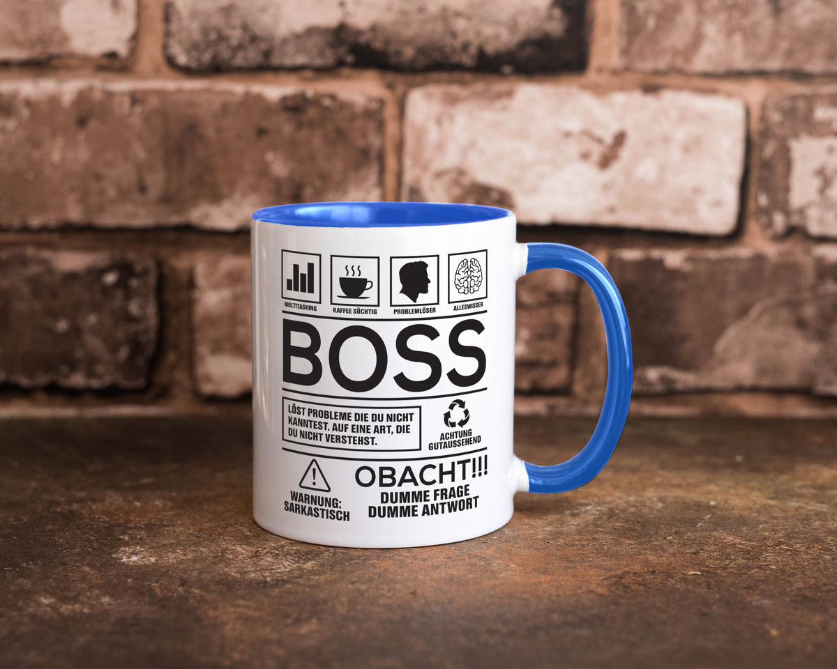 Achtung Probleme Boss | Führungskraft Vorgesetzter lustig Humor Geschenkidee Tasse