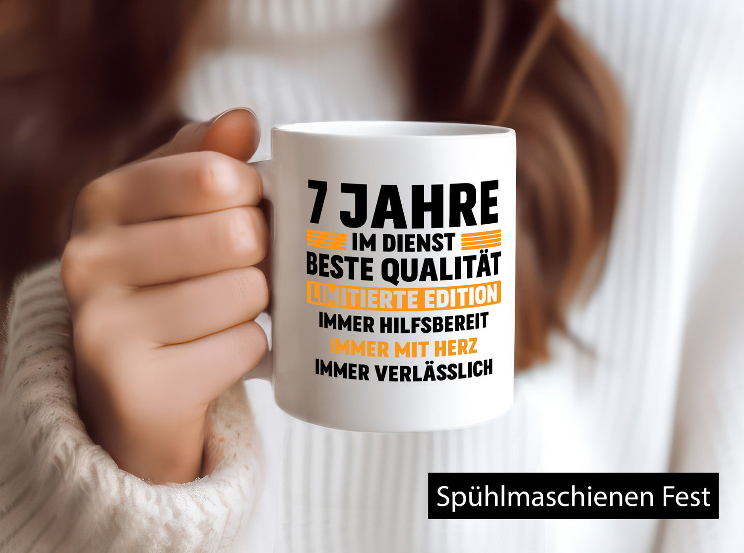 7 Jahre im Dienst | Jubiläum Arbeit v2 lustiger Spruch Geschenk Kollegen Büro