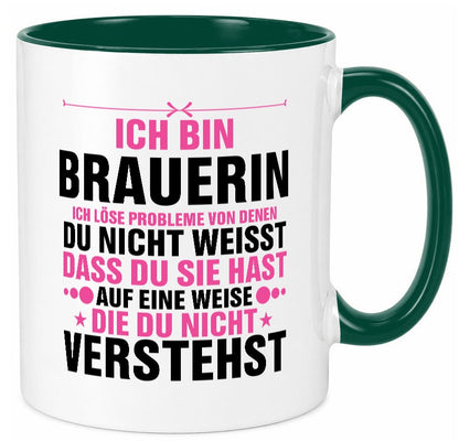 Löse Probleme: Brauerin | Bier Brauerei Geschenkidee Humor Tasse