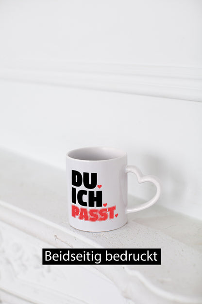 Ich. Du. Passt. | Pärchen Tasse Herzen Liebe Spruch lustig Humor Geschenkidee