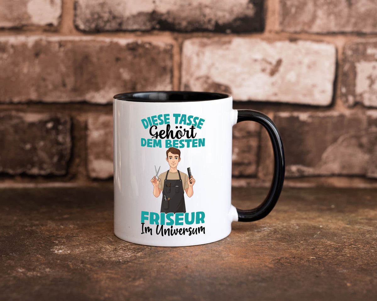 Im Universum: Friseur | Frisör lustiger Spruch Geschenk Humor Geschenkidee Tasse