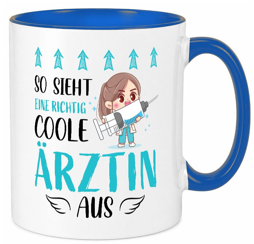 So sieht eine richtig Coole Ã„rztin aus | Krankenhaus Geschenk Humor Tasse
