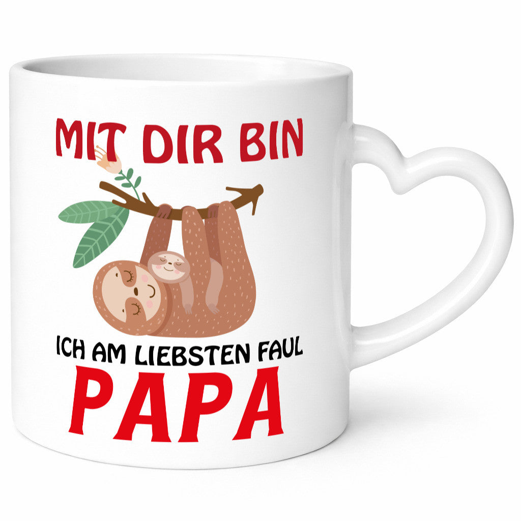 Faultier Papa lustig Tierliebhaber Humor Geschenk Tasse
