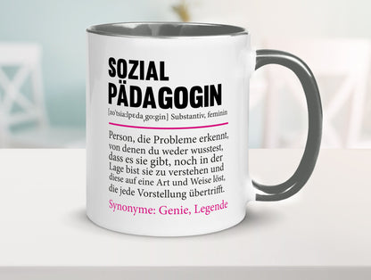 Sozialpädagogin | Spruch lustig Humor Pädagogin v2 Geschenkidee Geschenk Tasse