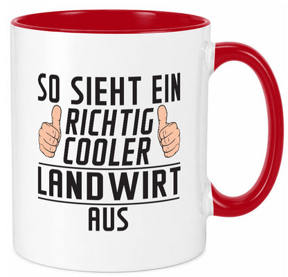 Richtig Cooler Landwirt | Bauer Landwirtschaft lustig Humor Geschenkidee Tasse