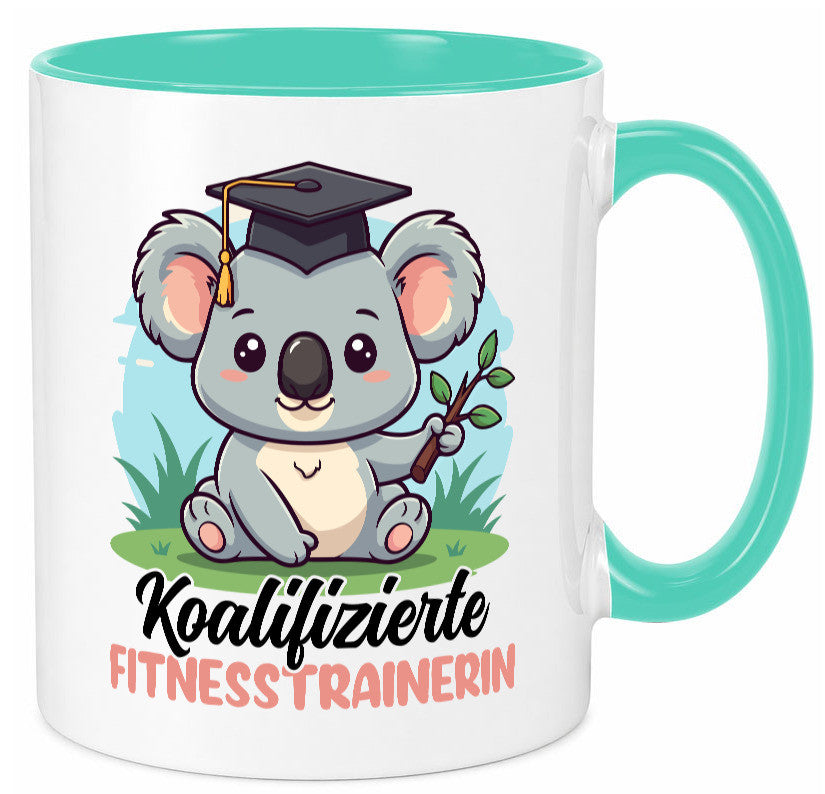 Koalifizierte Fitnesstrainerin | Trainerin Sport v2 Geschenkidee Humor Tasse