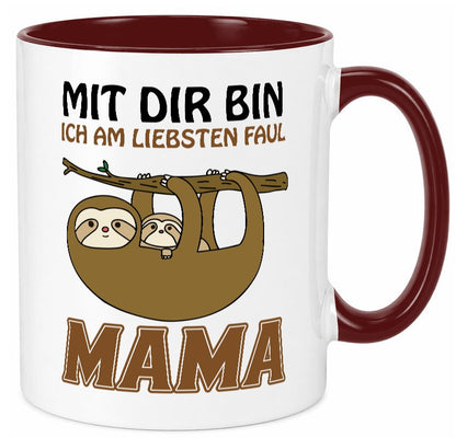 Faultiermama lustig Familie Geschenkidee Geschenk Tasse