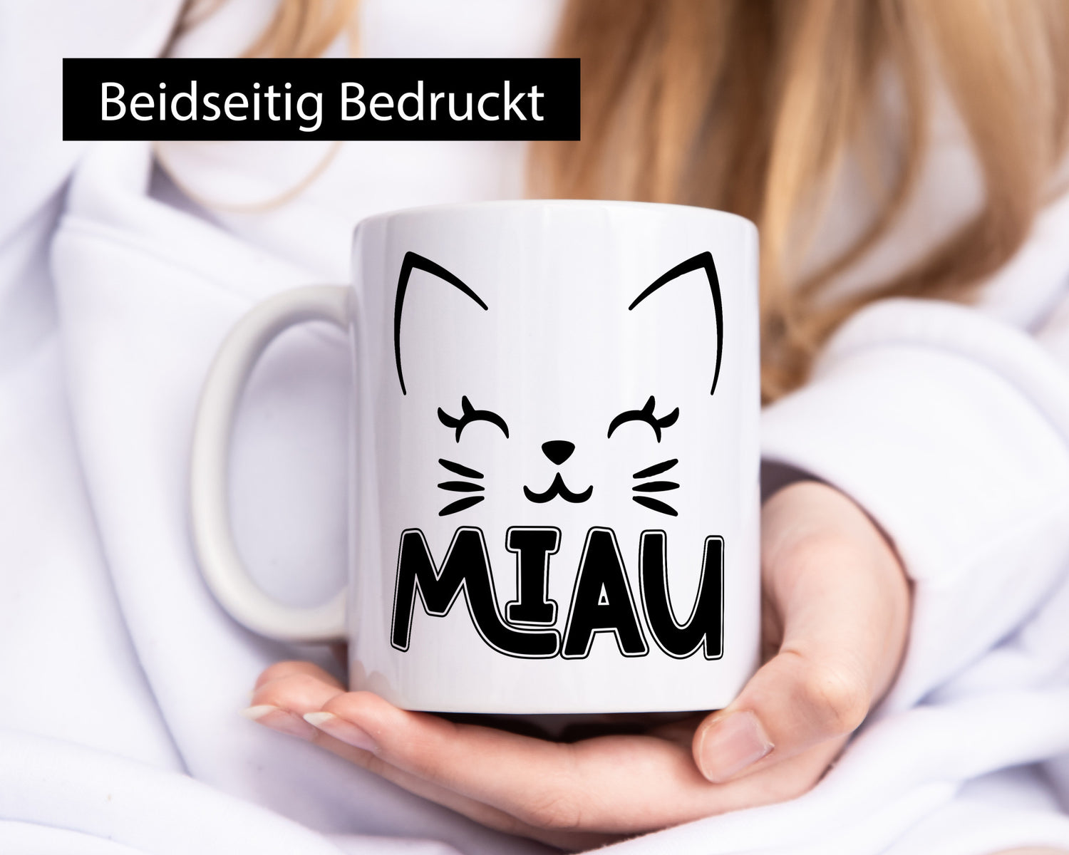 Miau | Katze Katzenliebhaber Cat Geschenkidee Tierliebhaber Humor Tasse