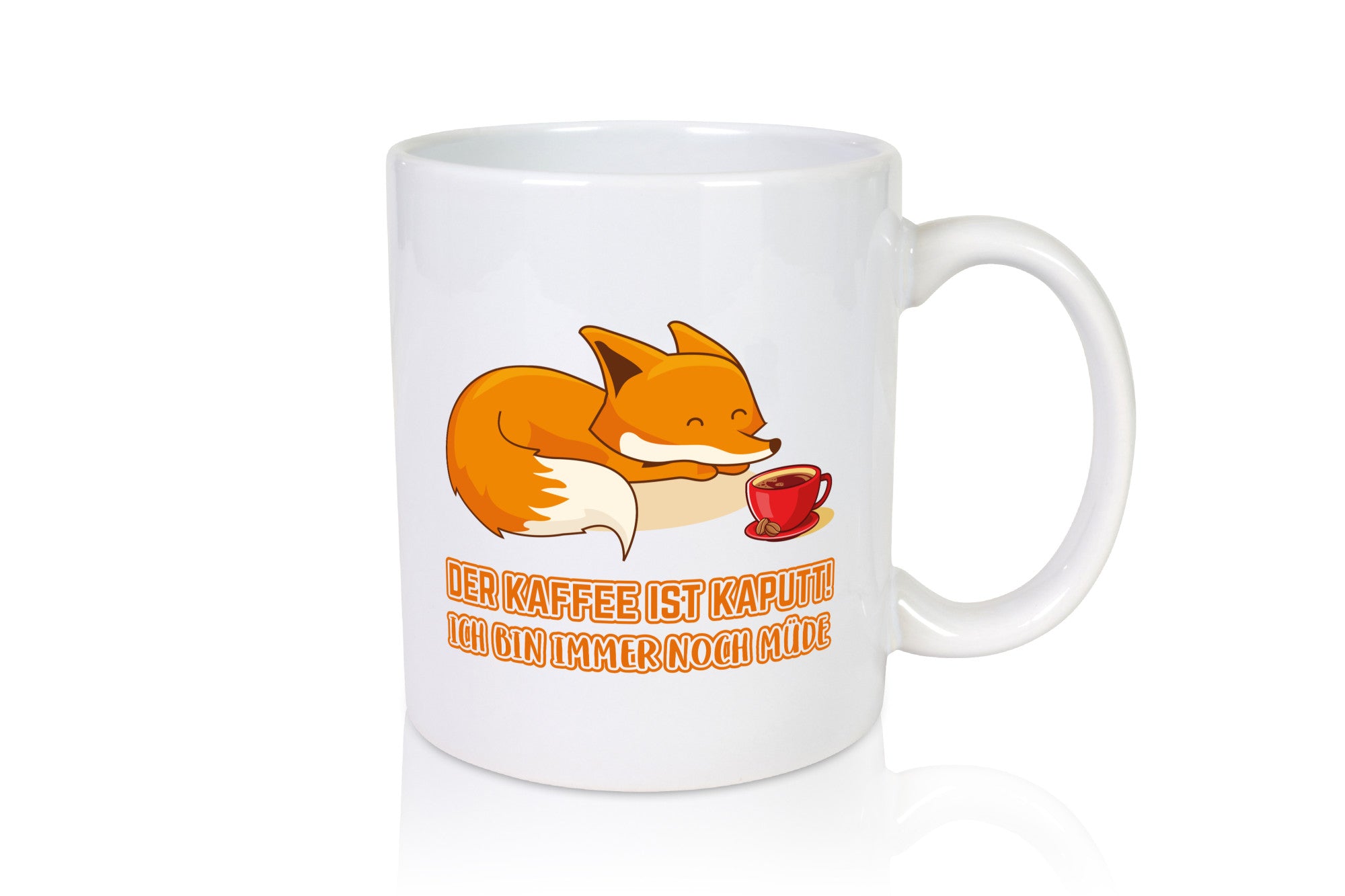 Kaffee kaputt | Morgenmuffel Tasse Fuchs müde lustig Humor Geschenkidee Geschenk