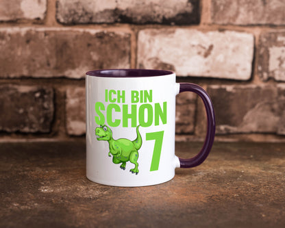 7. Geburtstag | 7 Jahre Dino Dinosaurier Humor Geschenkidee Tasse