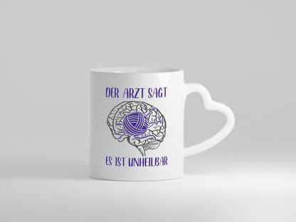 Arzt sagt, unheilbar | Gehirn Wolle Stricknadeln lustig Humor Geschenkidee
