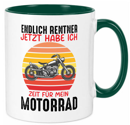 Endlich Renter jetzt habe ich Zeit für mein Motorrad lustig Humor Geschenkidee Tasse
