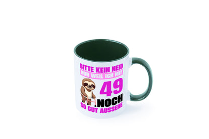 49. Geburtstag | Bitte kein neid Faultier 49 Jahre Humor Geschenkidee Tasse